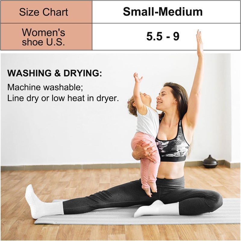 BLONGW Pilates Socks with Grips for Women, Non-Slip Yoga Athletic Socks for Barre Barefoot Workout Hospital - Image 5